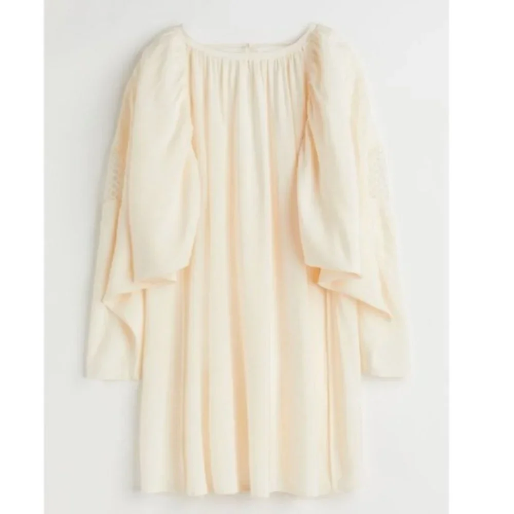 NWT H&M Low Back Voluminous Embroidery Sleeves Mini Dress - Picture 14 of 14